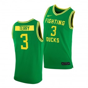 Oregon Ducks Jalen Terry Green College Basketball Replica Jersey