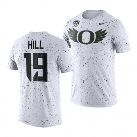 Jamal Hill T-Shirt Oregon Ducks #19 White Eggshell Football Men's Tee