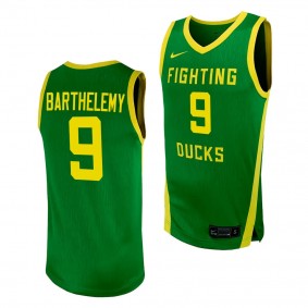 Oregon Ducks Keeshawn Barthelemy NIL Basketball Replica Player uniform Green #9 Jersey