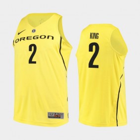 Oregon Ducks Louis King Yellow Authentic College Basketball Jersey