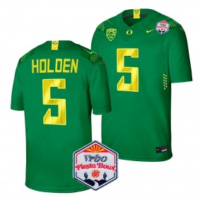 Traeshon Holden 2024 Fiesta Bowl Oregon Ducks #5 Jersey Green Men's Limited Football Shirt
