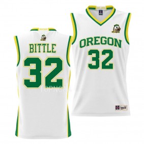 Oregon Ducks Nathan Bittle White #32 Basketball Jersey NIL Pick-A-Player