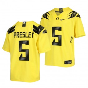 Caleb Presley Oregon Ducks Vapor Fusion Replica Football Jersey Men's Yellow #5 Uniform
