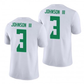 Oregon Ducks Johnny Johnson III White Game College Football Jersey