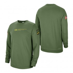 Oregon Ducks Military Pullover Sweatshirt Olive