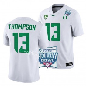 Ty Thompson Oregon Ducks 2022 Holiday Bowl White Game Football Jersey