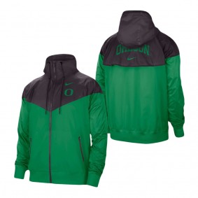 Oregon Ducks Windrunner Raglan Full-Zip Jacket Charcoal Green